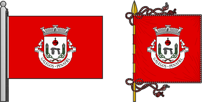Bandeira e estandarte da freguesia de Galegos - Galegos civil parish, flag and banner Bandeira e estandarte da freguesia de Galegos - Galegos civil parish, flag and banner