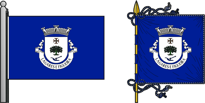 Bandeira e estandarte da Freguesia de Lagares e Figueira - Lagares and Figueira civil parish, flag and banner Bandeira e estandarte da Freguesia de Lagares e Figueira - Lagares and Figueira civil parish, flag and banner