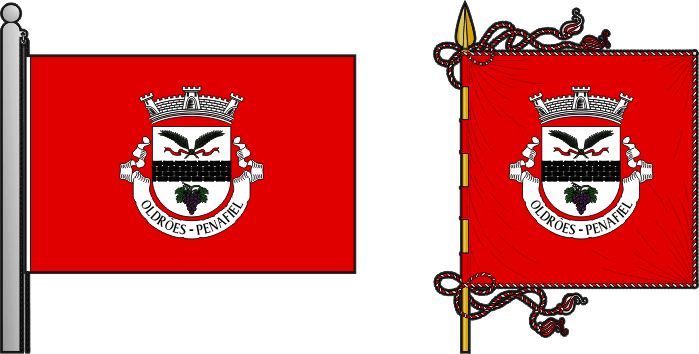 Bandeira e estandarte da freguesia de Oldrões - Oldrões civil parish, flag and banner