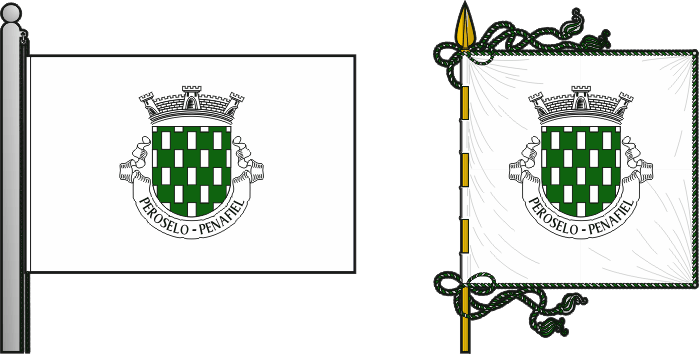 Bandeira e estandarte da freguesia de Peroselo - Peroselo civil parish, flag and banner