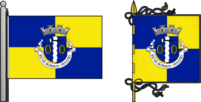 Bandeira e estandarte da freguesia de Rio de Moinhos - Rio de Moinhos civil parish, flag and banner Bandeira e estandarte da freguesia de Rio de Moinhos - Rio de Moinhos civil parish, flag and banner