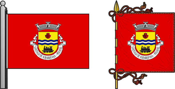 Bandeira e estandarte da antiga freguesia de Santiago de Subarrifana - Santiago de Subarrifana former civil parish, flag and banner Bandeira e estandarte da antiga freguesia de Santiago de Subarrifana - Santiago de Subarrifana former civil parish, flag and banner