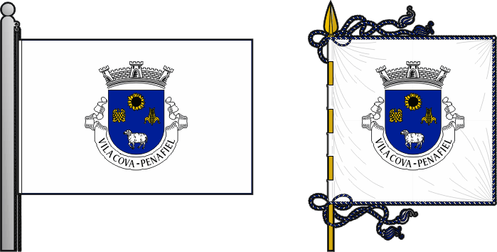 Bandeira e estandarte da antiga freguesia de Vila Cova - Vila Cova former civil parish, flag and banner Bandeira e estandarte da antiga freguesia de Vila Cova - Vila Cova former civil parish, flag and banner
