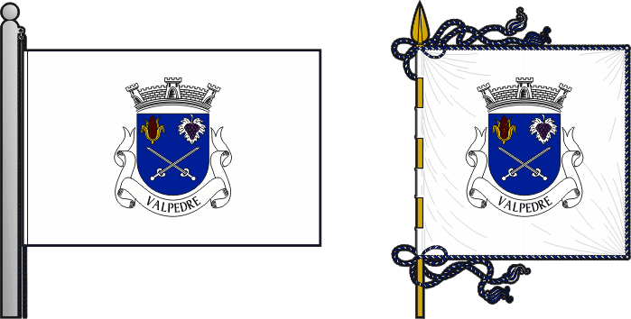 Bandeira e estandarte da freguesia de Valpedre - Valpedre civil parish, flag and banner Bandeira e estandarte da freguesia de Valpedre - Valpedre civil parish, flag and banner