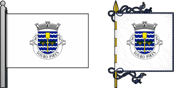 Bandeira e estandarte da freguesia de Souro Pires - Souro Pires civil parish, flag and banner