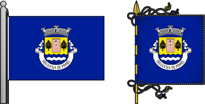 Bandeira e estandarte da freguesia de Pinhel - Pinhel civil parish, flag and banner