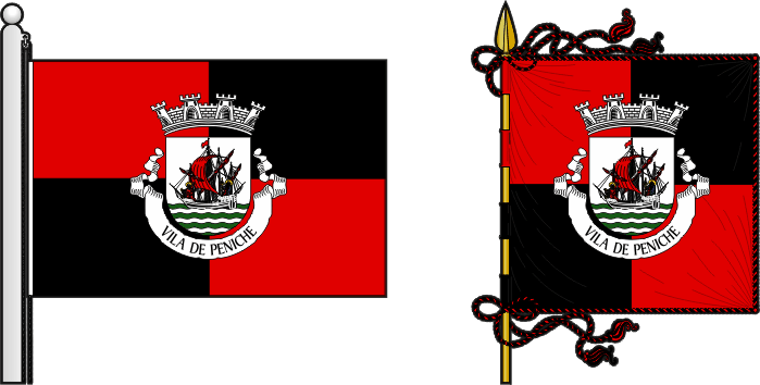 Bandeira e estandarte do Município de Peniche - Peniche municipal flag and banner Bandeira e estandarte do Município de Peniche - Peniche municipal flag and banner