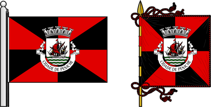 Bandeira e estandarte do Município de Peniche - Peniche municipal flag and banner Bandeira e estandarte do Município de Peniche - Peniche municipal flag and banner