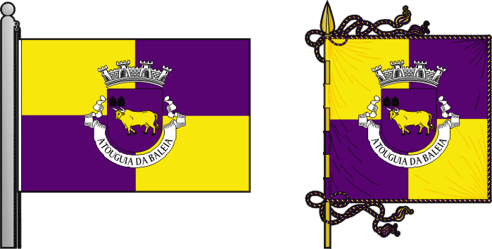 Bandeira e estandarte da freguesia de Atouguia da Baleia - Atouguia da Baleia civil parish, flag and banner