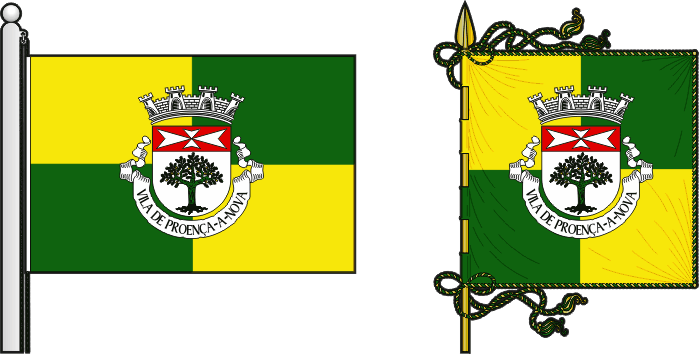 Bandeira e estandarte do Município de Proença-a-Nova - Proença-a-Nova municipal flag and banner Bandeira e estandarte do Município de Proença-a-Nova - Proença-a-Nova municipal flag and banner