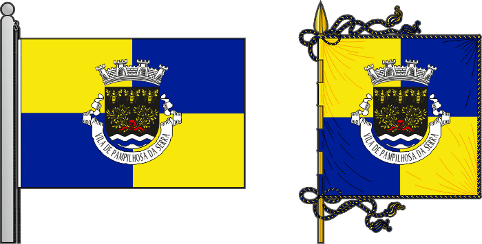 Bandeira e estandarte do Município de Pampilhosa da Serra - Pampilhosa da Serra municipal flag and banner