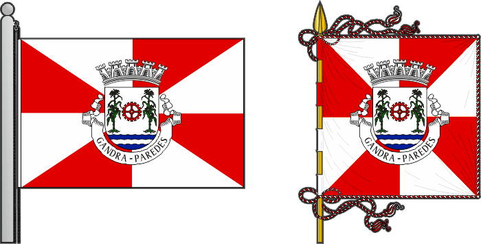 Bandeira e estandarte da freguesia de Gandra - Gandra civil parish, flag and banner Bandeira e estandarte da freguesia de Gandra - Gandra civil parish, flag and banner