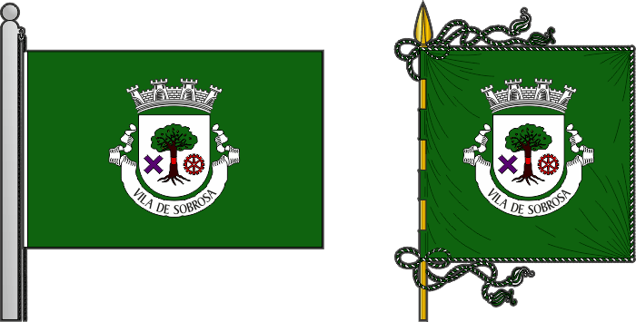 Bandeira e estandarte da freguesia de Sobrosa - Sobrosa civil parish, flag and banner Bandeira e estandarte da freguesia de Sobrosa - Sobrosa civil parish, flag and banner