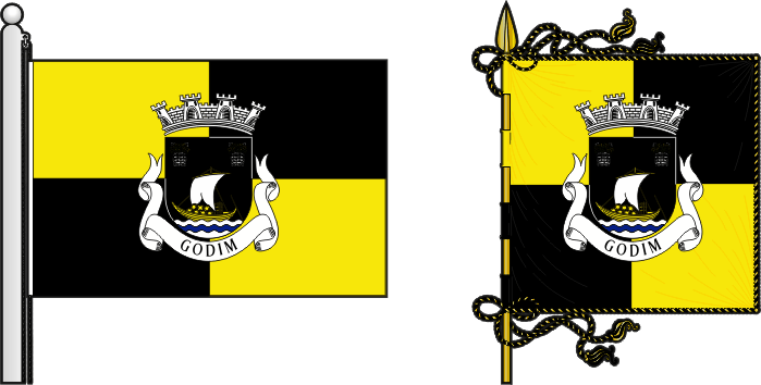 Bandeira e estandarte da antiga freguesia de Godim - Godim former civil parish, flag and banner Bandeira e estandarte da antiga freguesia de Godim - Godim former civil parish, flag and banner