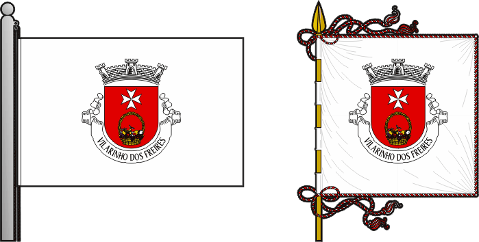 Bandeira e estandarte da freguesia de Vilarinho dos Freires - Vilarinho dos Freires civil parish, flag and banner Bandeira e estandarte da freguesia de Vilarinho dos Freires - Vilarinho dos Freires civil parish, flag and banner
