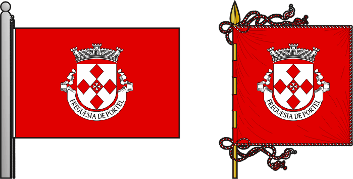 Bandeira e estandarte da freguesia de Portel - Portel civil parish, flag and banner