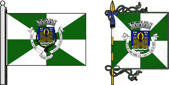 Bandeira e estandarte do Município do Porto - Porto municipal flag and banner Bandeira e estandarte do Município do Porto - Porto municipal flag and banner
