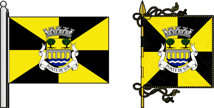 Bandeira e estandarte do município de Ponte de Sor - Ponte de Sor Municipality flag and banner Bandeira e estandarte do município de Ponte de Sor - Ponte de Sor Municipality flag and banner
