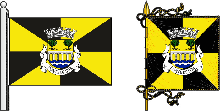 Bandeira e estandarte do município de Ponte de Sor - Ponte de Sor Municipality flag and banner Bandeira e estandarte do município de Ponte de Sor - Ponte de Sor Municipality flag and banner