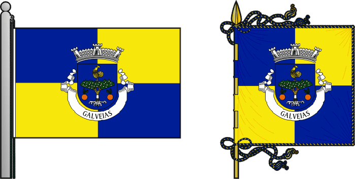 Bandeira e estandarte da freguesia de Galveias - Galveias civil parish, flag and banner