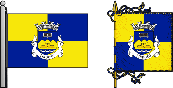 Bandeira e estandarte da freguesia de Lindoso - Lindoso civil parish, flag and banner
