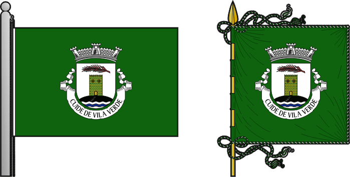 Bandeira e estandarte da freguesia de Cuide de Vila Verde - Cuide de Vila Verde civil parish, flag and banner Bandeira e estandarte da freguesia de Cuide de Vila Verde - Cuide de Vila Verde civil parish, flag and banner