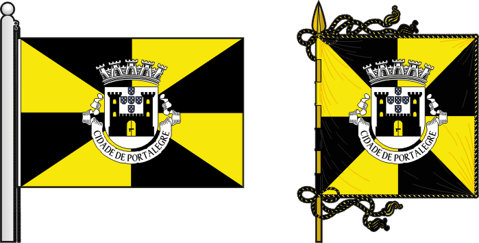 Bandeira e estandarte do Município de Portalegre - Portalegre municipal flag and banner Bandeira e estandarte do Município de Portalegre - Portalegre municipal flag and banner