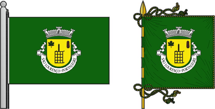 Bandeira e estandarte da antiga freguesia de São Lourenço - São Lourenço former civil parish, flag and banner