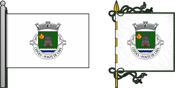 Bandeira e estandarte da antiga freguesia de Cepões - Cepões former civil parish, flag and banner Bandeira e estandarte da antiga freguesia de Cepões - Cepões former civil parish, flag and banner