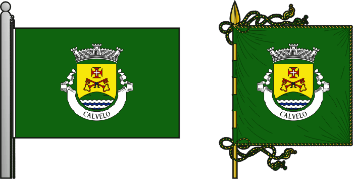 Bandeira e estandarte da freguesia de Calvelo - Calvelo civil parish, flag and banner Bandeira e estandarte da freguesia de Calvelo - Calvelo civil parish, flag and banner