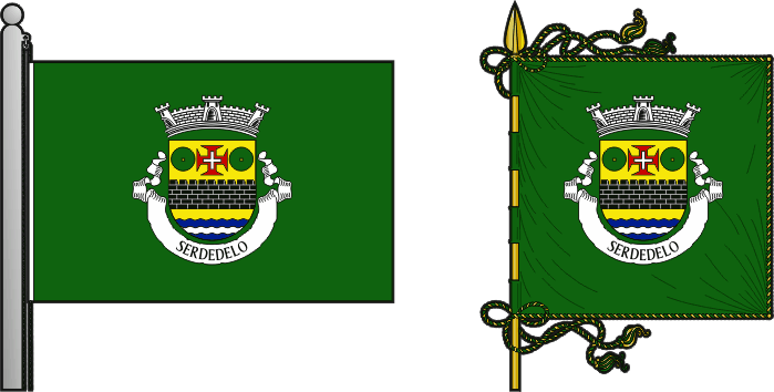 Bandeira e estandarte da freguesia de Serdedelo - Serdedelo civil parish, flag and banner