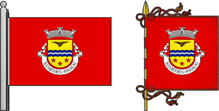 Bandeira e estandarte da freguesia de Água Retorta - Água Retorta civil parish, flag and banner Bandeira e estandarte da freguesia de Água Retorta - Água Retorta civil parish, flag and banner