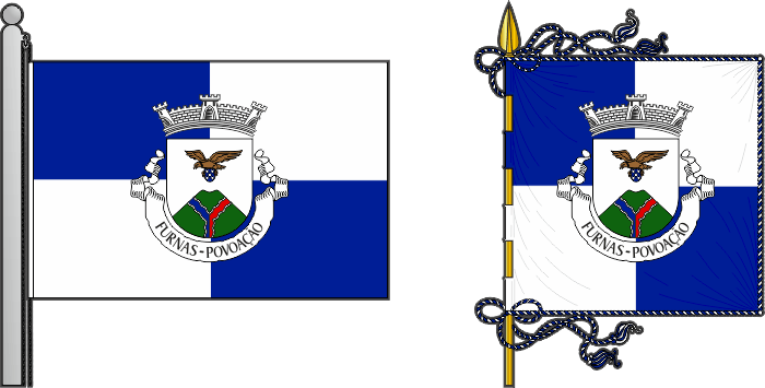 Bandeira e estandarte da freguesia de Furnas - Furnas civil parish, flag and banner Bandeira e estandarte da freguesia de Furnas - Furnas civil parish, flag and banner