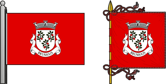 Bandeira e estandarte da antiga freguesia de Brunhais - Brunhais former civil parish, flag and banner Bandeira e estandarte da antiga freguesia de Brunhais - Brunhais former civil parish, flag and banner