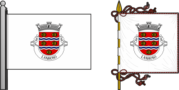 Bandeira e estandarte da freguesia de Lanhoso - Lanhoso civil parish, flag and banner