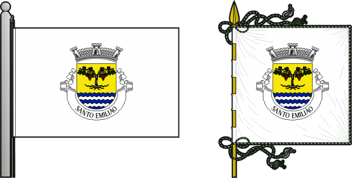 Bandeira e estandarte da freguesia de Santo Emilião - Santo Emilião civil parish, flag and banner