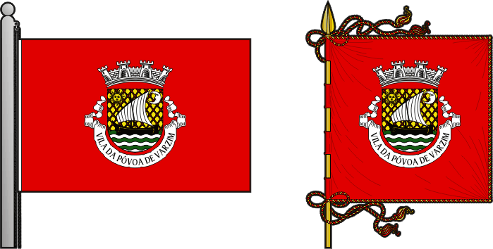 Bandeira e estandarte do Município de Póvoa de Varzim - Póvoa de Varzim municipal flag and banner Bandeira e estandarte do Município de Póvoa de Varzim - Póvoa de Varzim municipal flag and banner