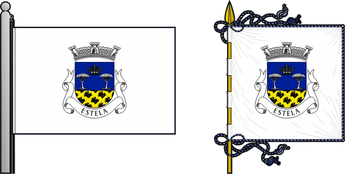 Bandeira e estandarte da freguesia de Estela - Estela civil parish, flag and banner Bandeira e estandarte da freguesia de Estela - Estela civil parish, flag and banner