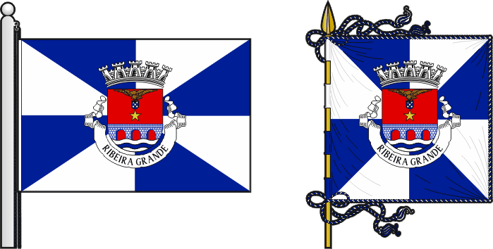 Bandeira e estandarte do Município de Ribeira Grande - Ribeira Grande municipal flag and banner Bandeira e estandarte do Município de Ribeira Grande - Ribeira Grande municipal flag and banner