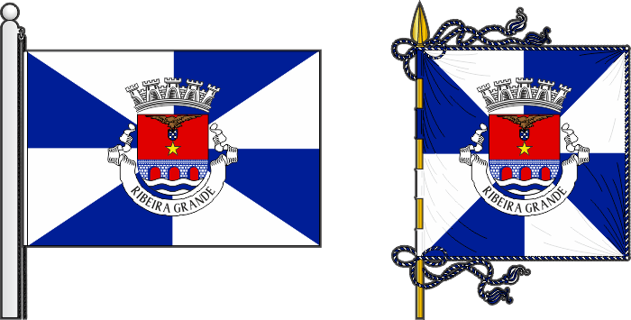 Bandeira e estandarte do Município de Ribeira Grande - Ribeira Grande municipal flag and banner Bandeira e estandarte do Município de Ribeira Grande - Ribeira Grande municipal flag and banner