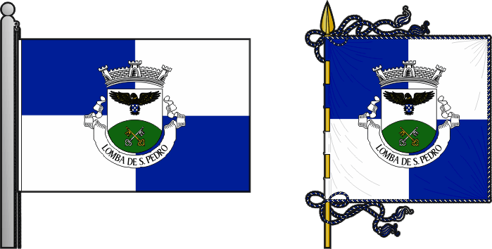 Bandeira e estandarte da freguesia de Lomba de São Pedro - Lomba de São Pedro civil parish, flag and banner Bandeira e estandarte da freguesia de Lomba de São Pedro - Lomba de São Pedro civil parish, flag and banner