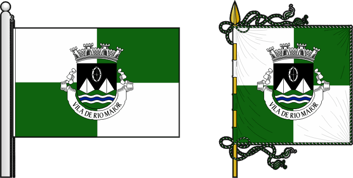 Bandeira e estandarte do Município de Rio Maior - Rio Maior municipal flag and banner
