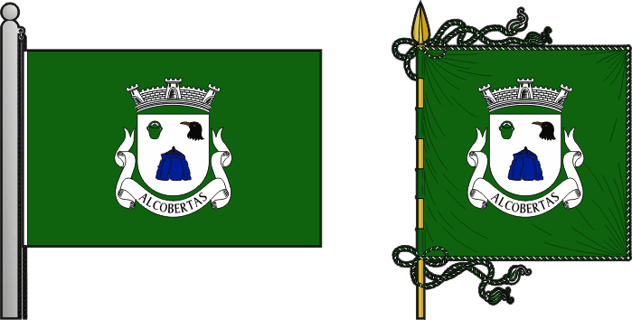 Bandeira e estandarte da freguesia da Alcobertas - Alcobertas civil parish, flag and banner Bandeira e estandarte da freguesia da Alcobertas - Alcobertas civil parish, flag and banner