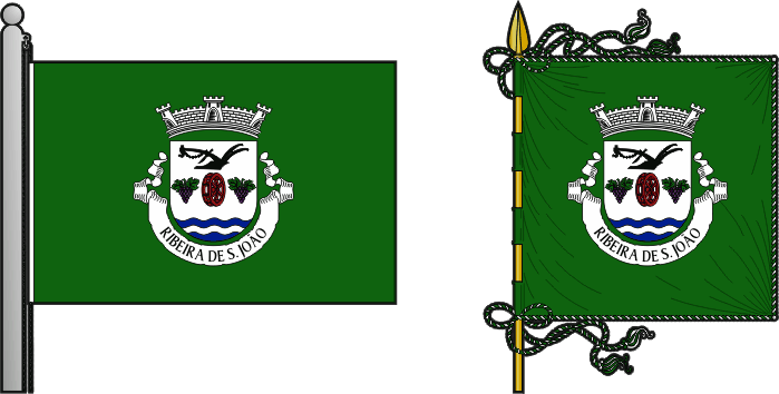 Bandeira e estandarte da antiga freguesia de Ribeira de São João - Ribeira de São João former civil parish, flag and banner