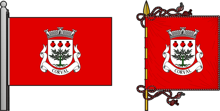 Bandeira e estandarte da freguesia de Corval - Corval civil parish, flag and banner Bandeira e estandarte da freguesia de Corval - Corval civil parish, flag and banner