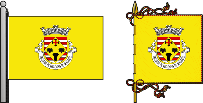 Bandeira e estandarte da freguesia de Reguengos de Monsaraz - Reguengos de Monsaraz civil parish, flag and banner Bandeira e estandarte da freguesia de Reguengos de Monsaraz - Reguengos de Monsaraz civil parish, flag and banner