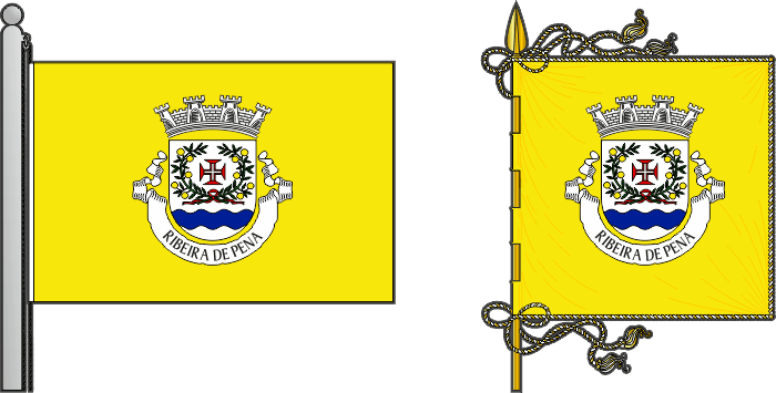 Bandeira e estandarte do Município de Ribeira de Pena - Ribeira de Pena municipal flag and banner Bandeira e estandarte do Município de Ribeira de Pena - Ribeira de Pena municipal flag and banner