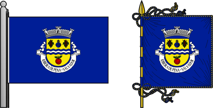 Bandeira e estandarte da antiga freguesia de Ribeira de Pena (Salvador) - Ribeira de Pena (Salvador) former civil parish, flag and banner Bandeira e estandarte da antiga freguesia de Ribeira de Pena (Salvador) - Ribeira de Pena (Salvador) former civil parish, flag and banner