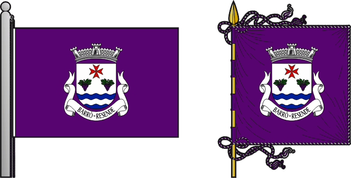 Bandeira e estandarte da freguesia de Barrô - Barrô civil parish, flag and banner Bandeira e estandarte da freguesia de Barrô - Barrô civil parish, flag and banner