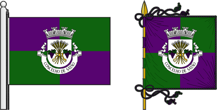 Bandeira e estandarte do Município de Sátão - Sátão municipal flag and banner Bandeira e estandarte do Município de Sátão - Sátão municipal flag and banner